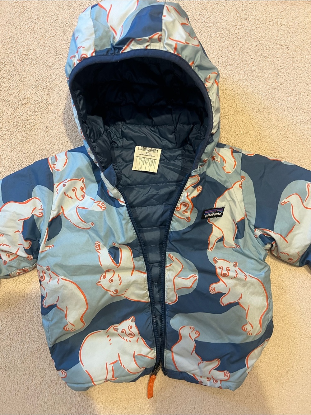 Patagonia Kids Puffer Jacket in Navy Blue